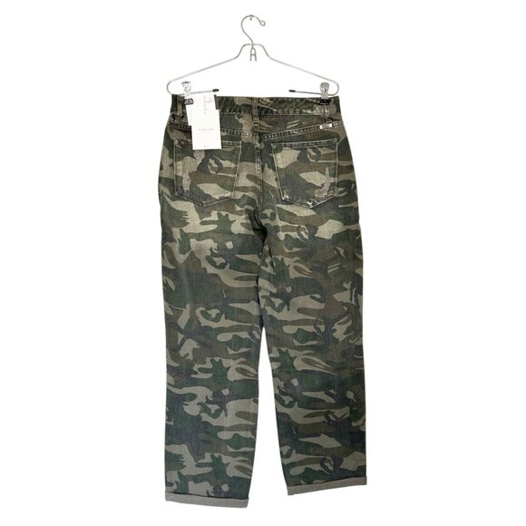 Kancan Benji Camo High Rise Distressed Boyfriend Jeans in Olive - Sz 9/28  - NWT - Picture 3 of 7